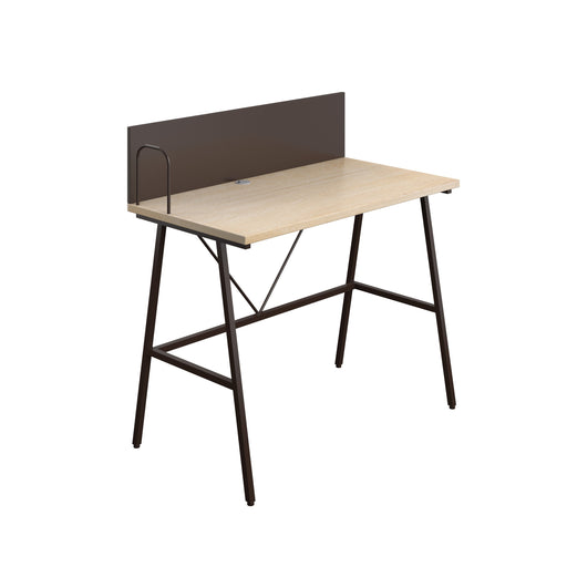 SOHO Home Working A-Frame Desk with Backboard - Oak / Dark Brown