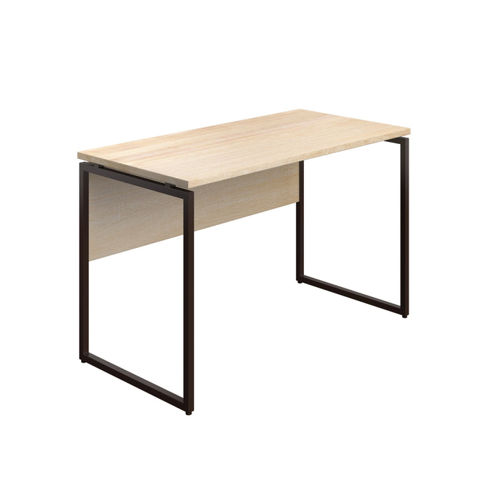 SOHO Home Working Desk with Square Leg and Modesty - Dark Walnut / Black