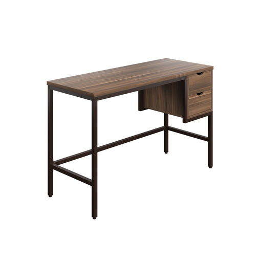 SOHO Home Working Desk with 2 Drawers - Dark Walnut / Black
