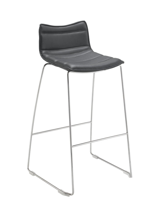 Milan Bar Stool With Chrome Skid Frame