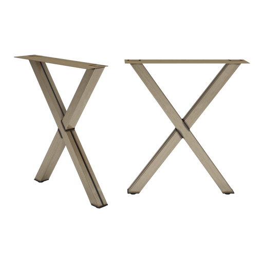 Double Cross Raw Steel Table Base (set of 2 legs)