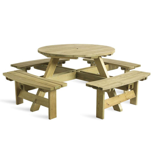 King 8 Seater Round Picnic Bench
