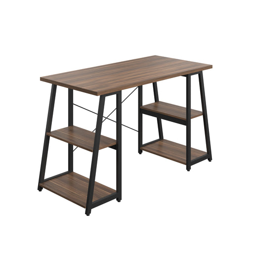 SOHO Home Working Desk with A-Frame Shelves - Dark Walnut / Black