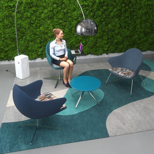 Figaro High Back Armchair - Black Star Base & Writing Tablet