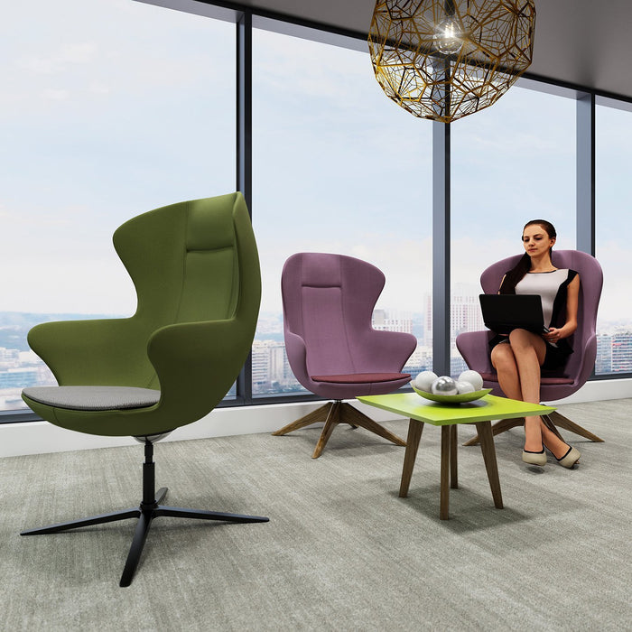 Figaro High Back Armchair - Black Star Base & Writing Tablet