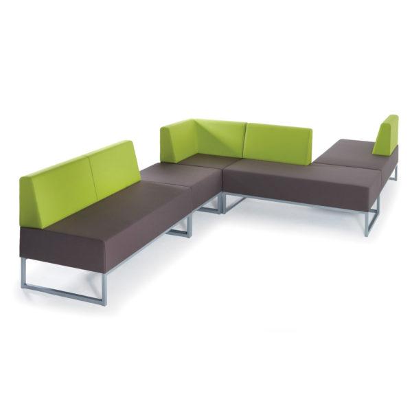 Nera Modular Soft Seating Double Bench Left Back